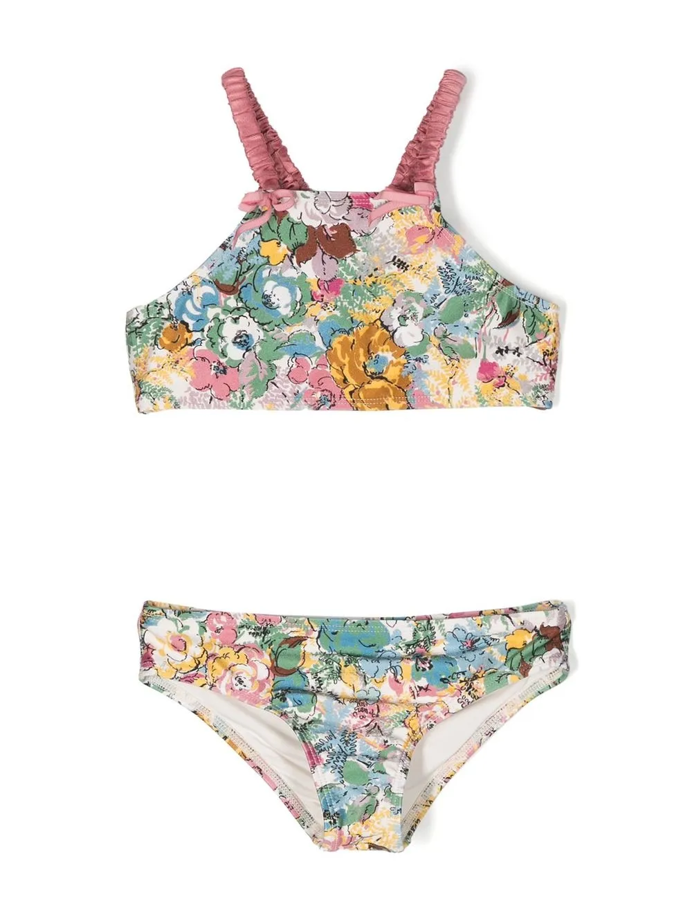 zimmermann kids bikini à fleurs - blanc