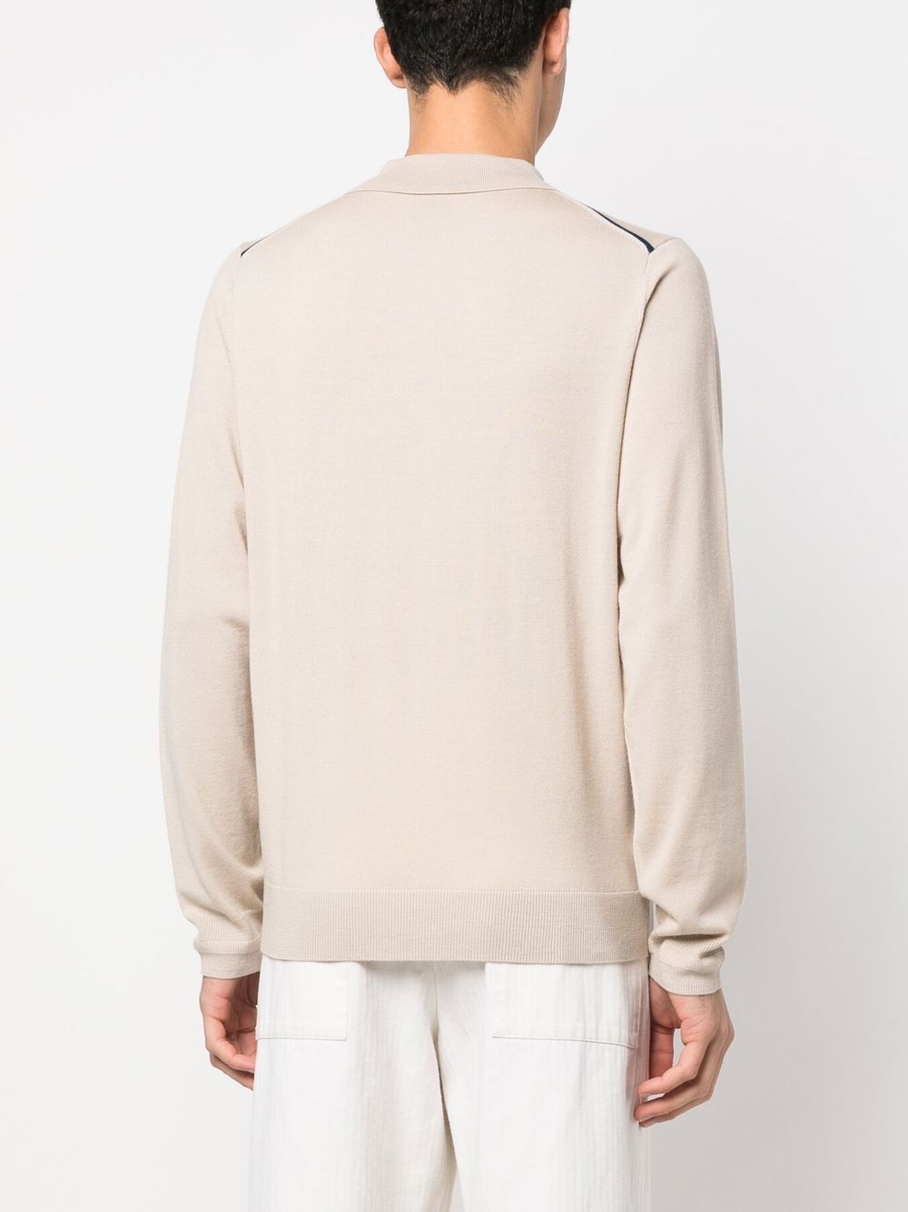 Shop Ps By Paul Smith Fine-knit Polo Shirt In Neutrals