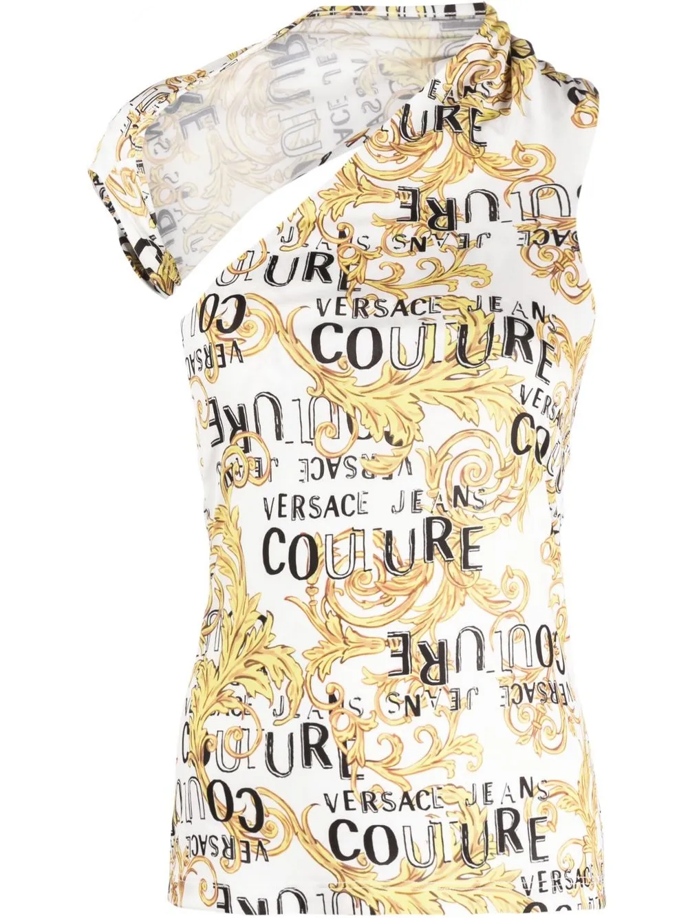 

Versace Jeans Couture Barocco-print asymmetric top - Yellow