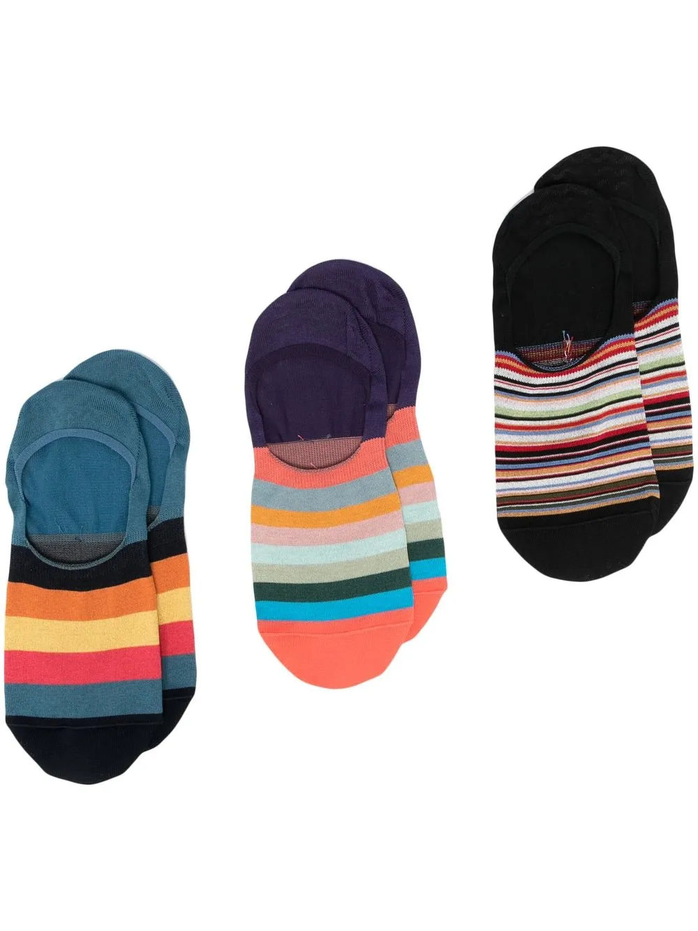 

Paul Smith pack de tres pares de calcetines con motivo de rayas - Azul