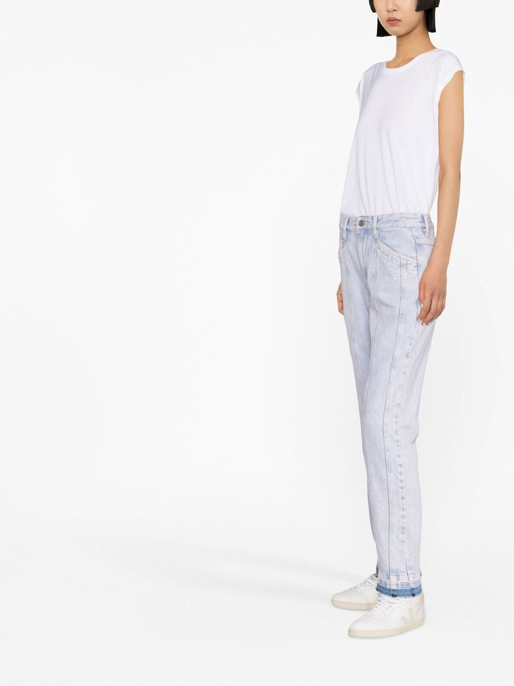 Shop Isabel Marant Étoile Low-rise Slim-cut Jeans In 紫色