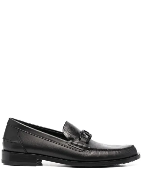 FENDI logo-plaque leather loafers