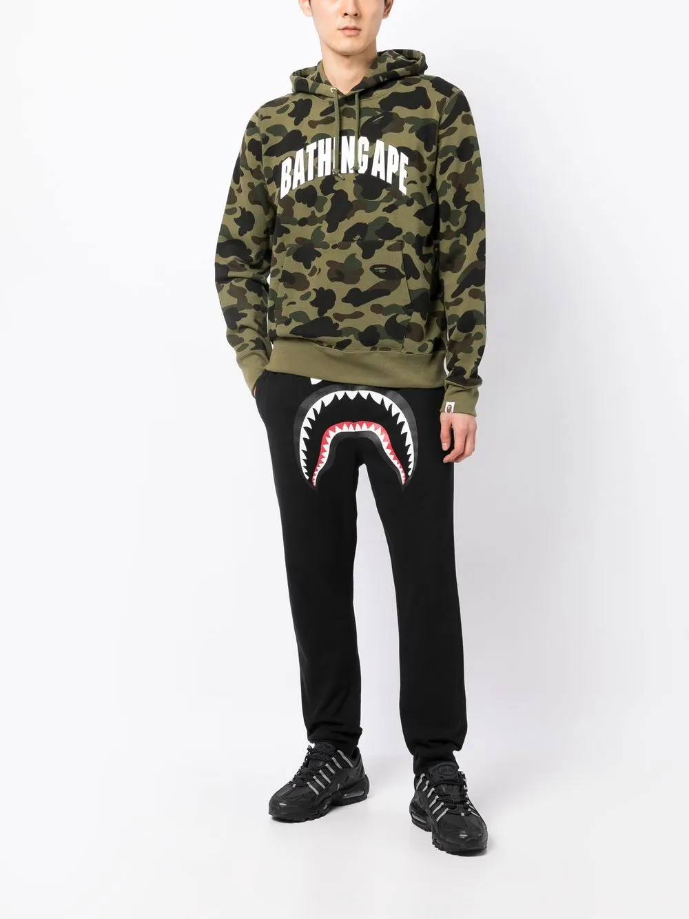 A BATHING APE® Hoodie met camouflageprint - Groen