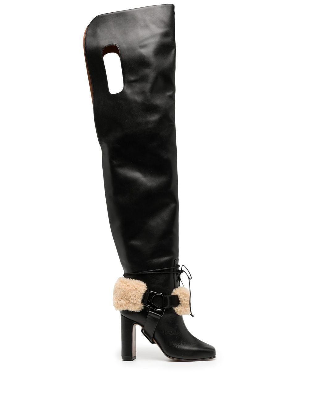 Off-White Shearling Ankle Strap Boots - Farfetch