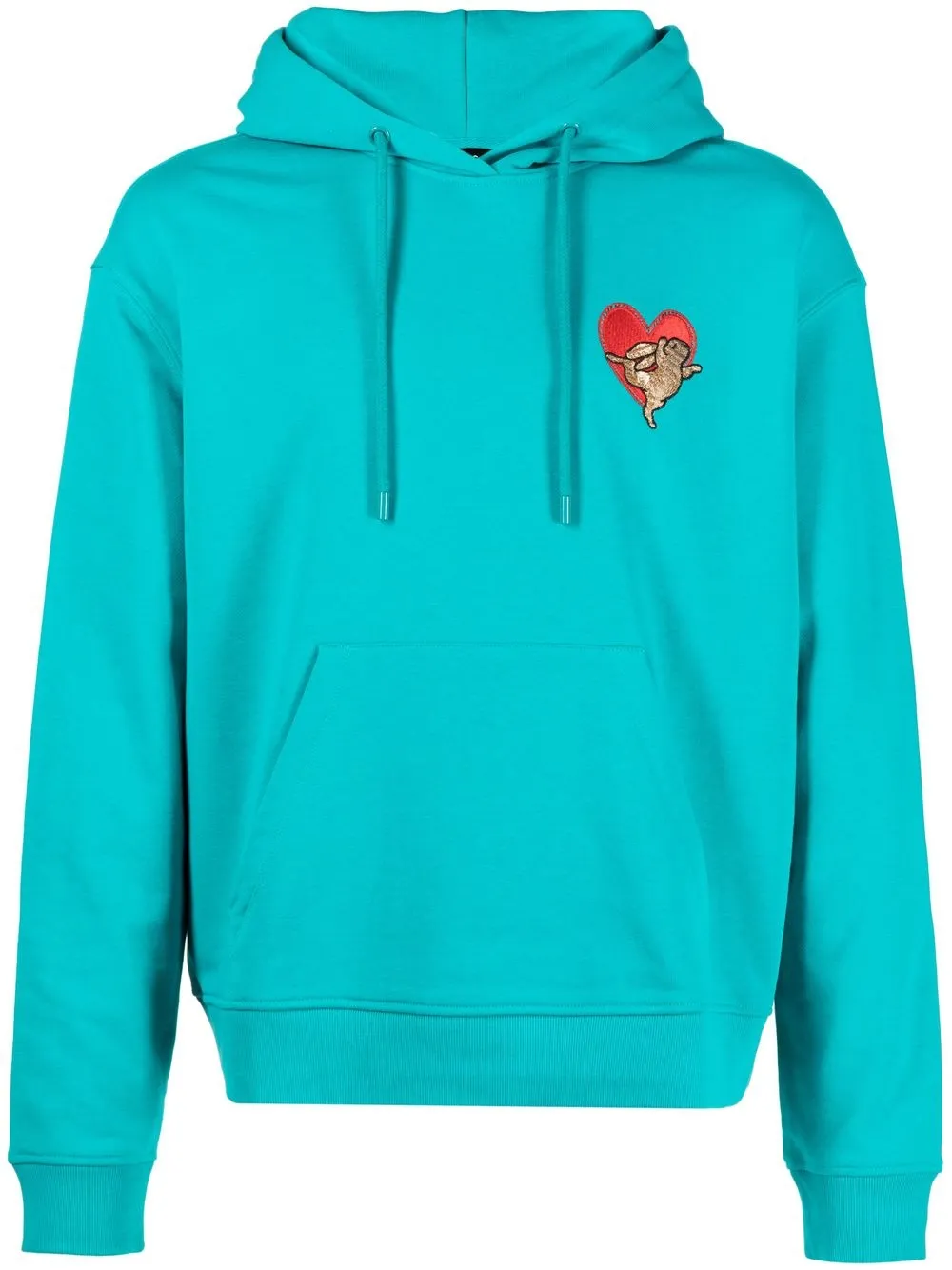 

tout a coup appliqué-detail drop-shoulder hoodie - Blue