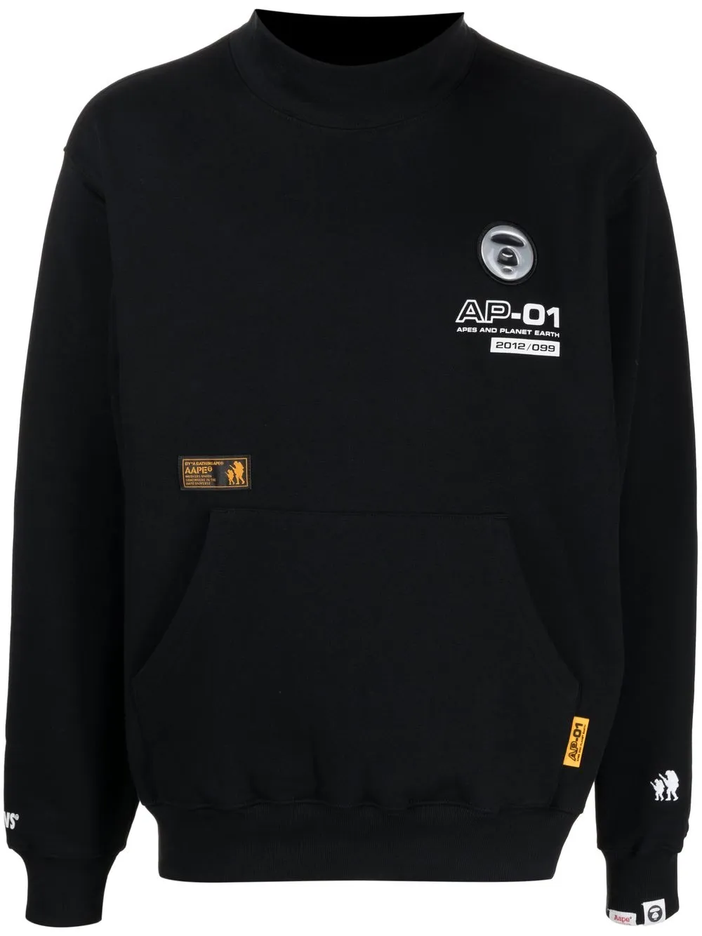 

AAPE BY *A BATHING APE® logo-print cotton hoodie - Black