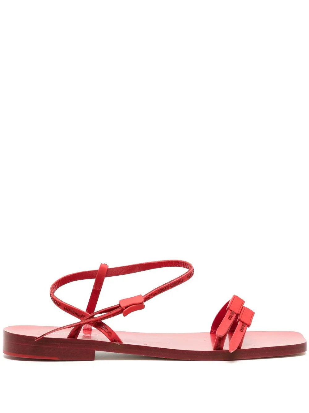 

Off-White sandalias con tira en el tobillo - Rojo