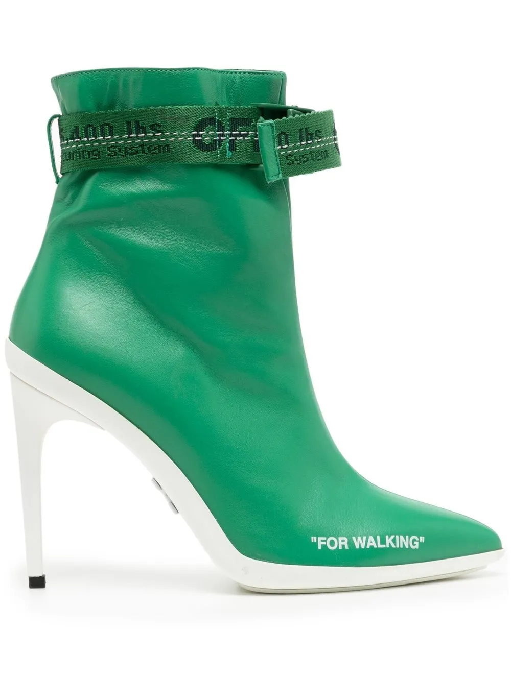 

Off-White slogan-print ankle boots - Green