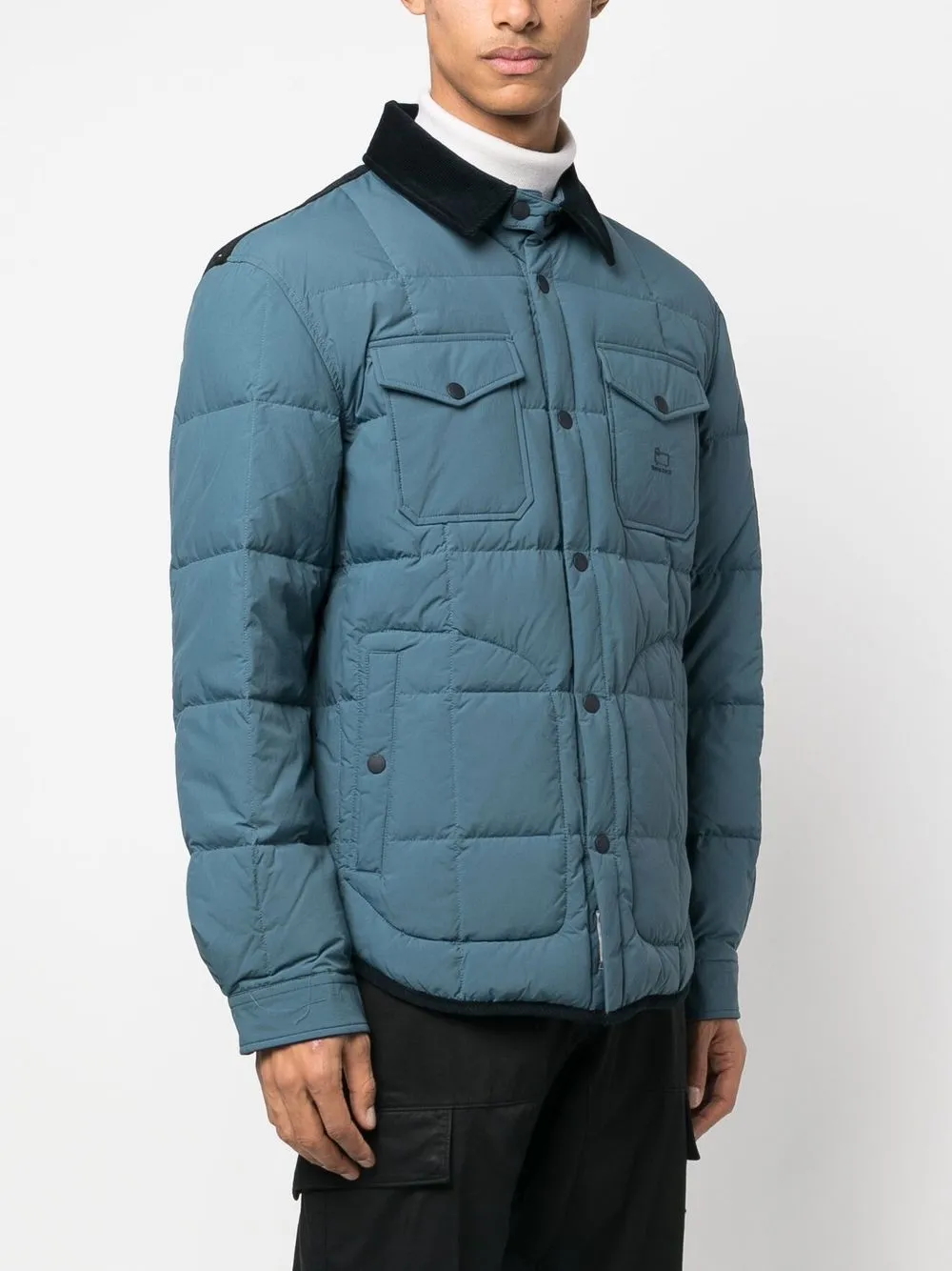  Woolrich Quilted Press-stud Fastening Jacket - Blue 