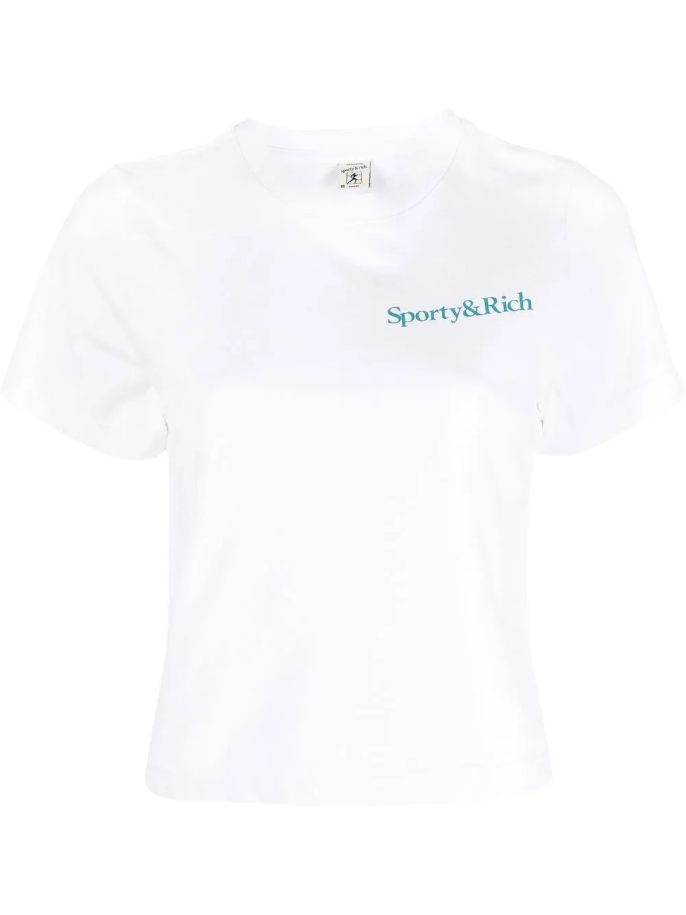 

Sporty & Rich logo print cotton cropped T-shirt - White