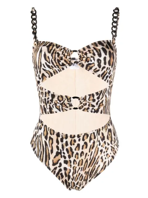 Moschino traje de baño con estampado de leopardo