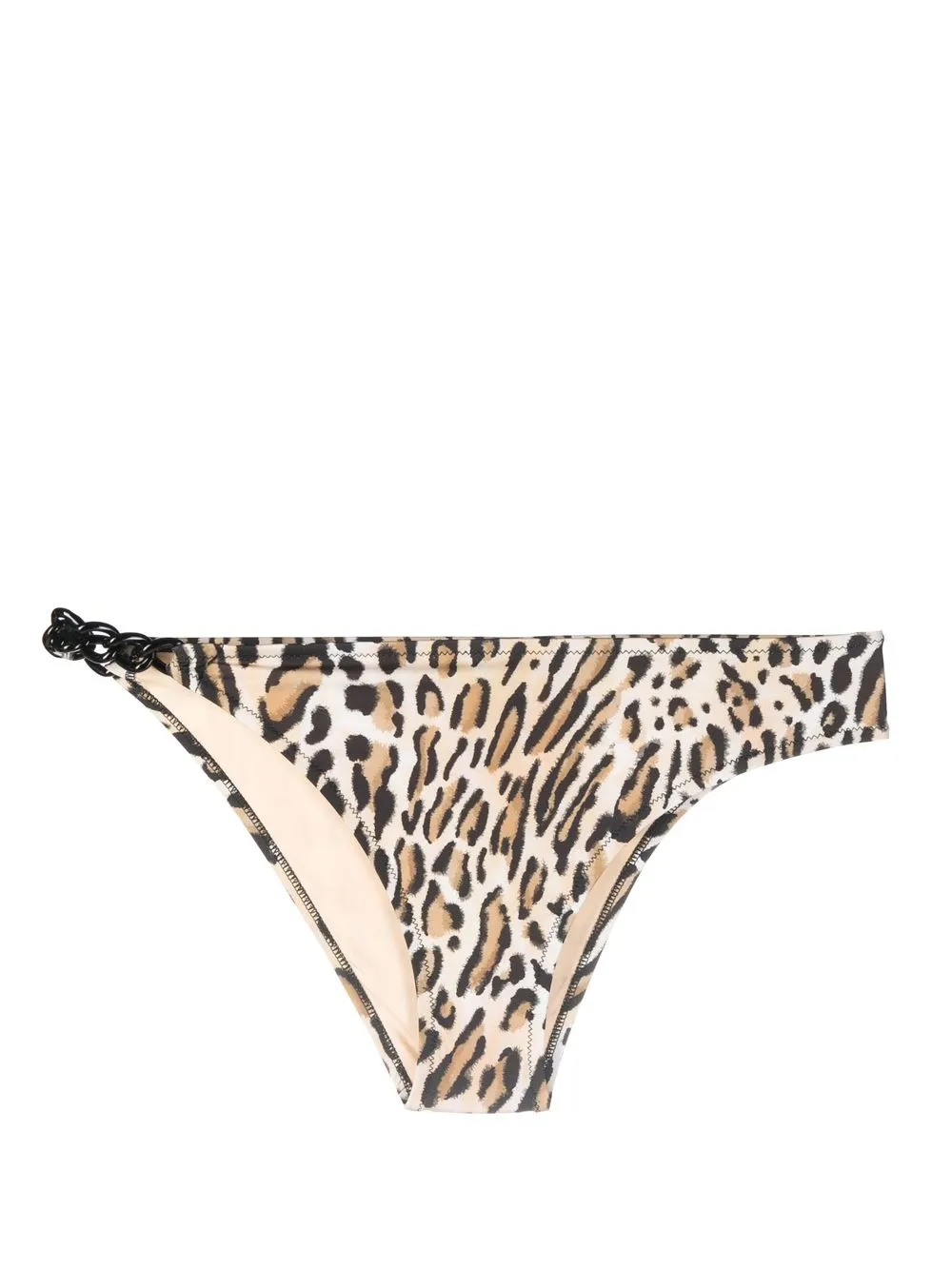 

Moschino asymmetric leopard-print bikini bottoms - Brown