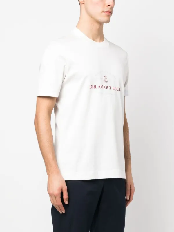 Brunello Cucinelli 'Dream Out Loud' T-shirt | White | FARFETCH Brunello Cucinelli 'Dream Out Loud' T-shirt | White | FARFETCH