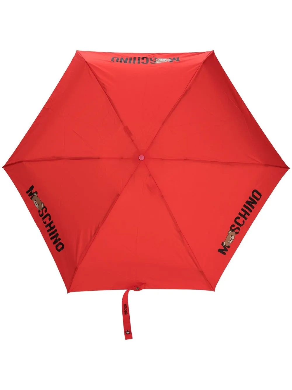 Moschino parapluie à logo imprimé - Rouge Top Merken Winkel