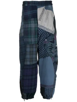 By Walid パッチワーク サルエルパンツ | ブルー | FARFETCH JP