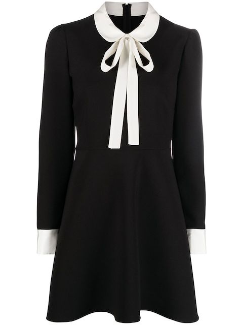 RED Valentino Crepe Envers pussy-bow collar minidress