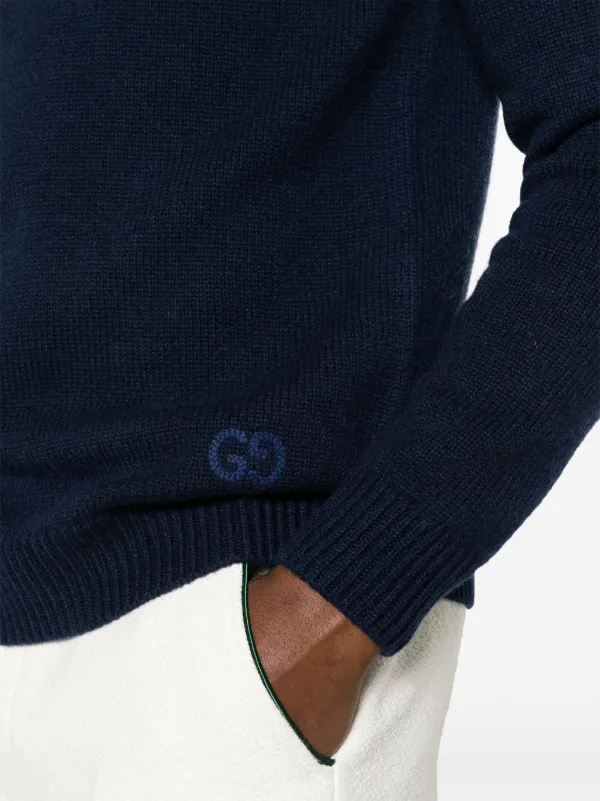 GUCCI セーターブルーネイビーカシミヤ100%