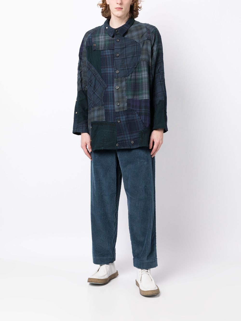 By Walid Miles patchwork shirt - Blauw