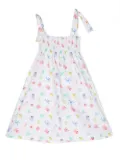 Siola graphic print pleated dress - White