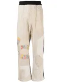 By Walid patchwork design trousers - Neutrals