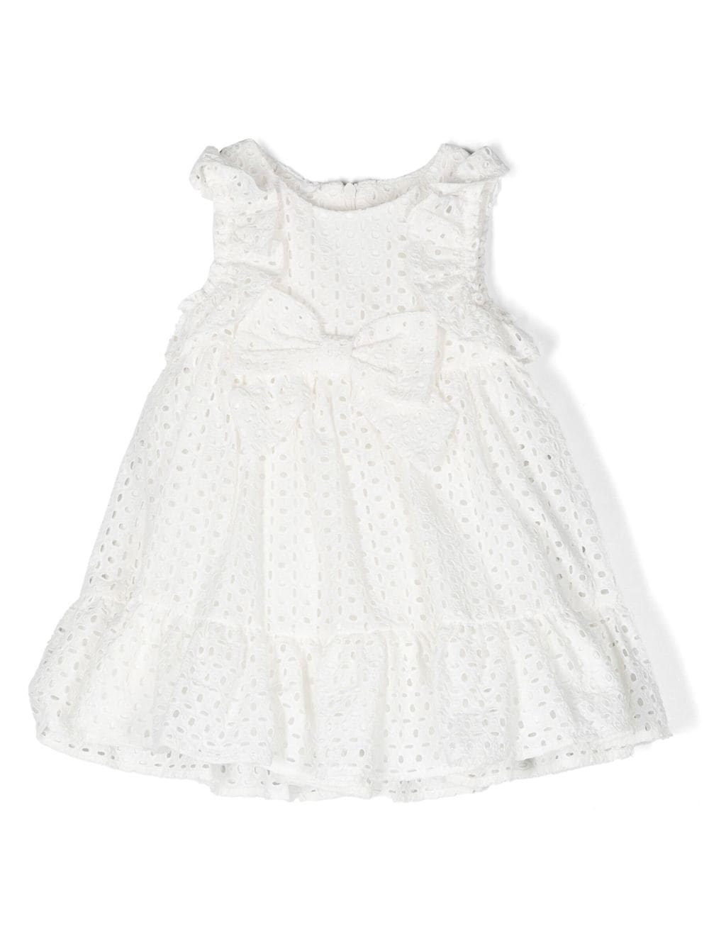 Lapin House Babies' Embroidered Sleeveless Pleated Dress In 白色