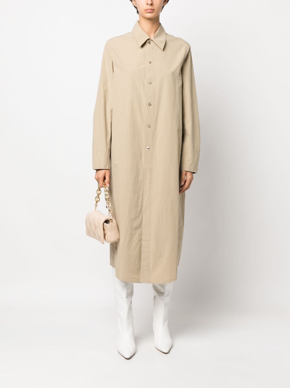 Shop Our Legacy Welding Shirt Dress In Neutrals