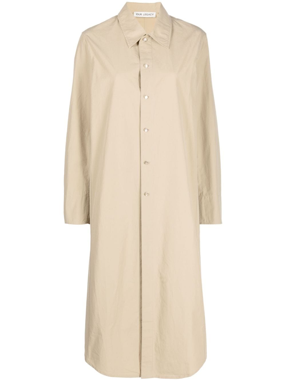 Shop Our Legacy Welding Shirt Dress In Neutrals