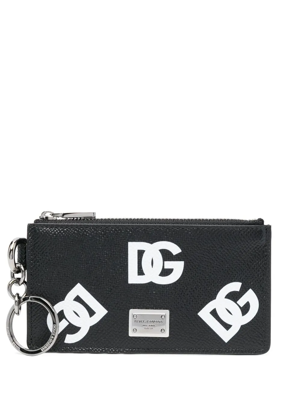 Shop Dolce & Gabbana Logo-print Leather Cardholder In Black