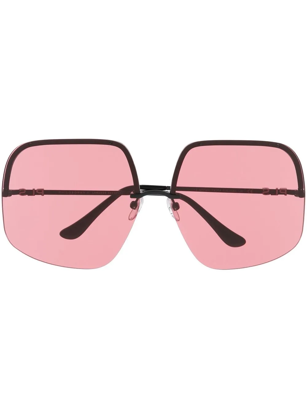 

Philosophy di Lorenzo Serafini Eyewear lentes de sol con armazón oversize estilo curvado - Negro