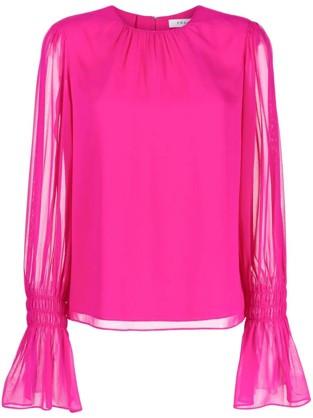 

FRAME shirred-cuff silk blouse - Pink