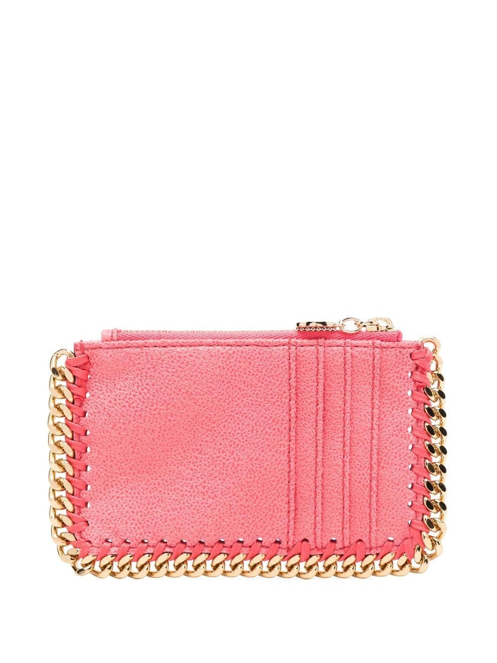 Shop Stella Mccartney Falabella Zipped Cardholder In Pink