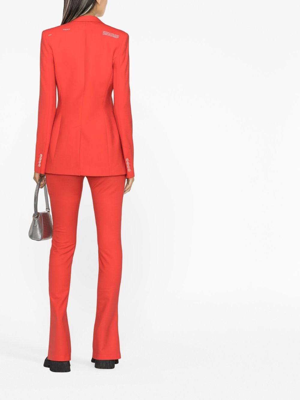 Shop Off-white Split-hem Flared Trousers In Red