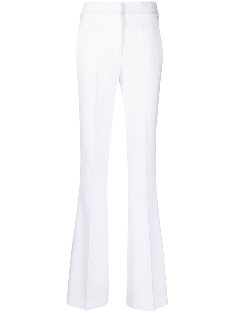 Genny high-waisted flared trousers - White