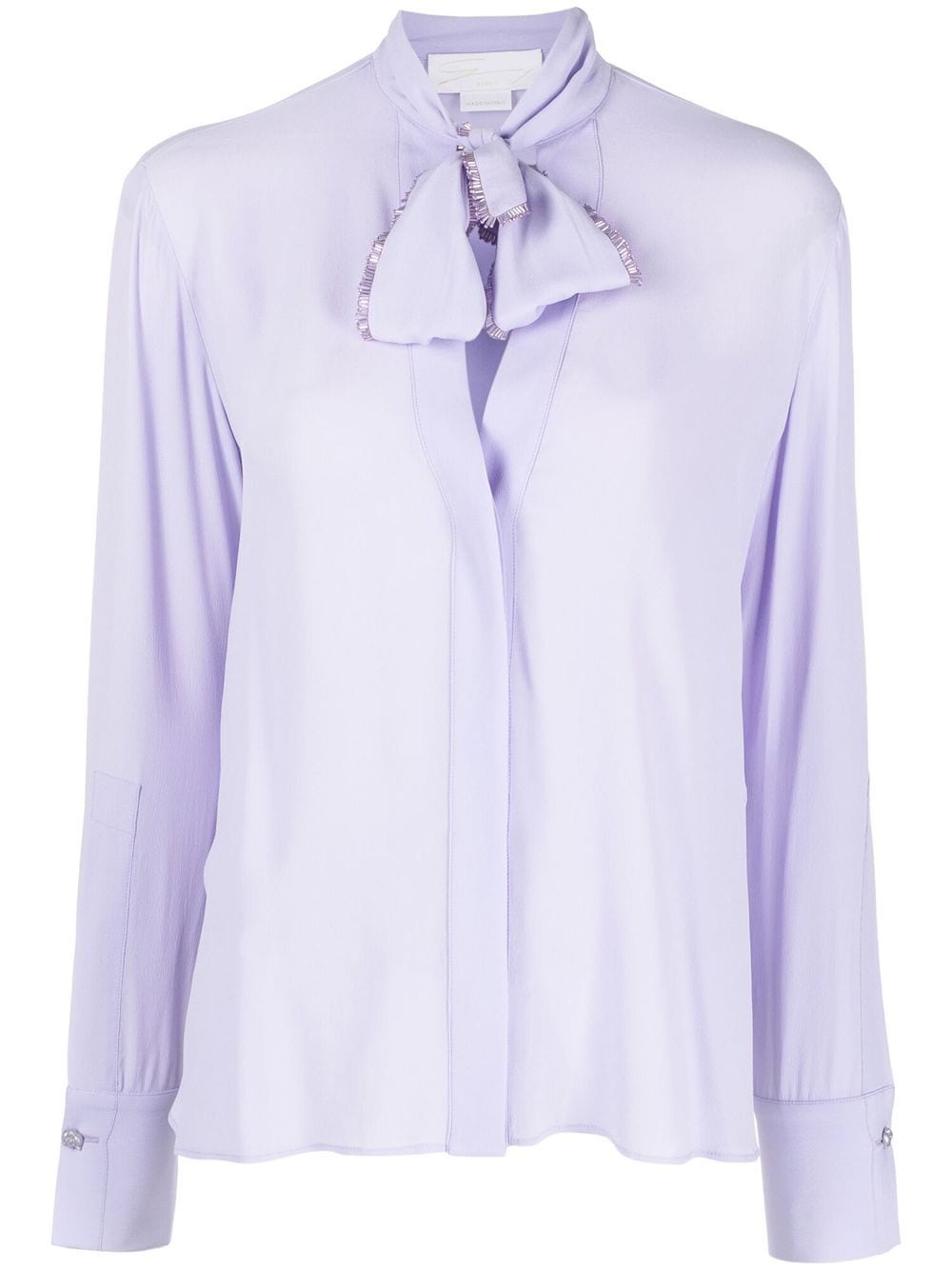Genny Tie-fastening Embellished Blouse In Purple
