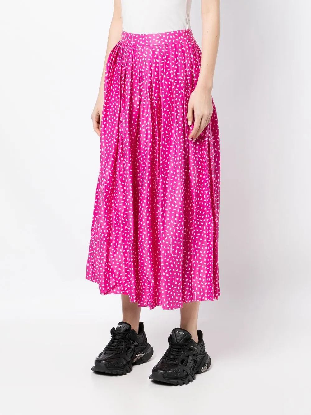 Off-white Printed Pleated Trousers In Pink