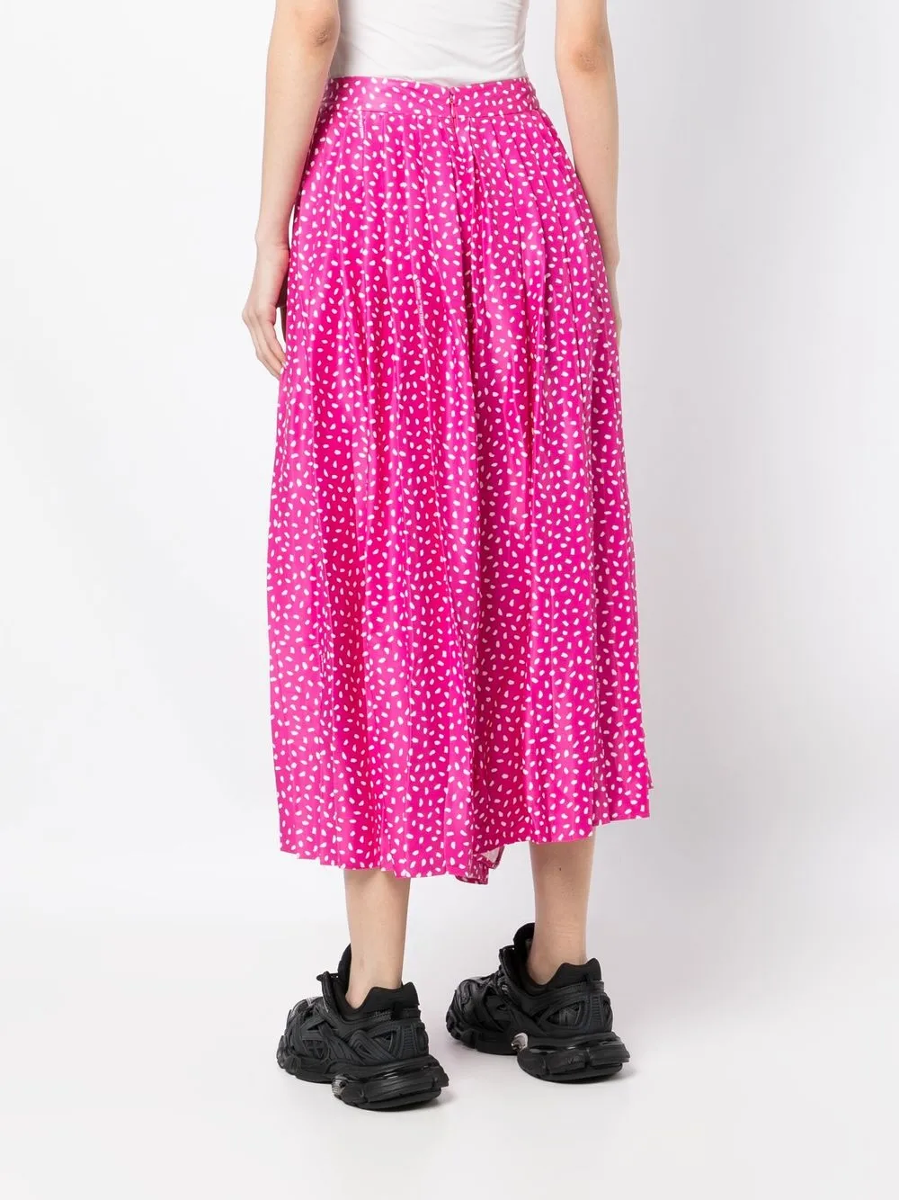 Off-white Printed Pleated Trousers In Pink
