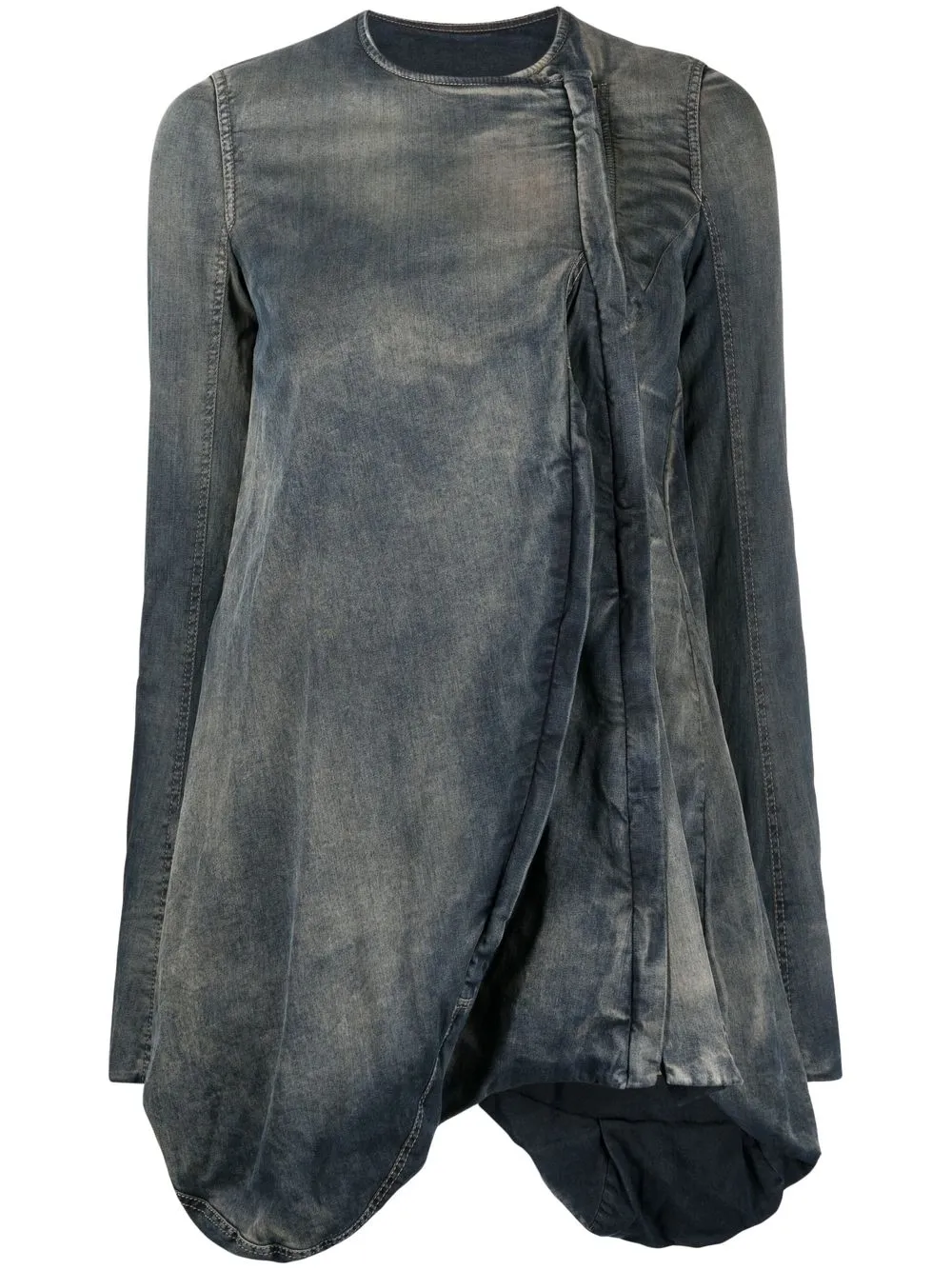 

Rick Owens DRKSHDW distressed denim wrap jacket - Blue