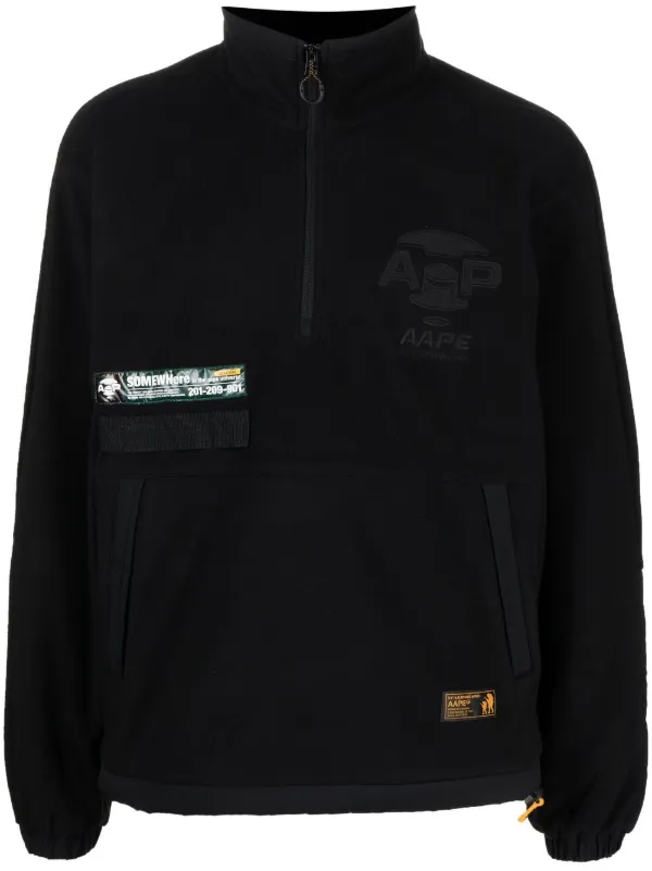 AAPE BY *A BATHING APE® logo-embroidered half-zip Sweatshirt