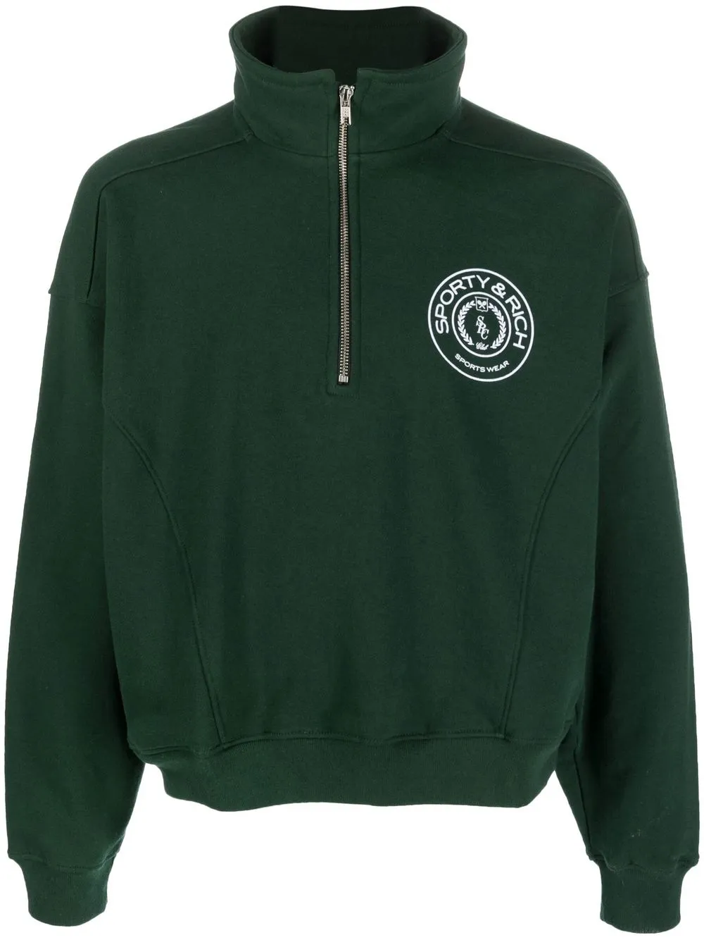 

Sporty & Rich logo-print cotton sweatshirt - Green