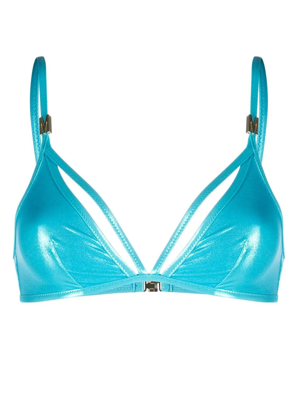 Moschino metallic triangle bikini top - Blue