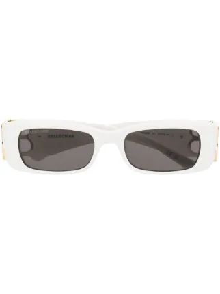 Balenciaga Eyewear BB0096S BB-plaque Sunglasses White
