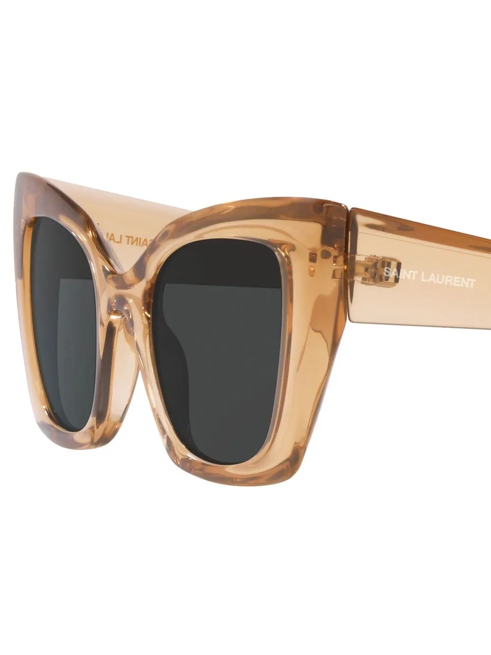 Saint Laurent Womens Orange Ys000413 Mica Cat-eye Acetate Sunglasses In Neutrals