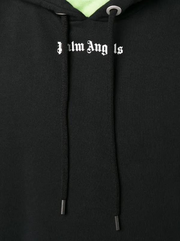 Palm Angels logo-print Hoodie | Black | FARFETCH