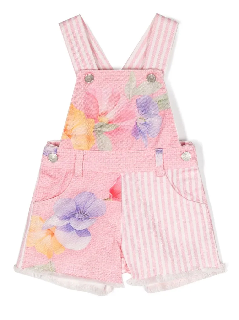 

Lapin House patchwork denim dungarees - Pink