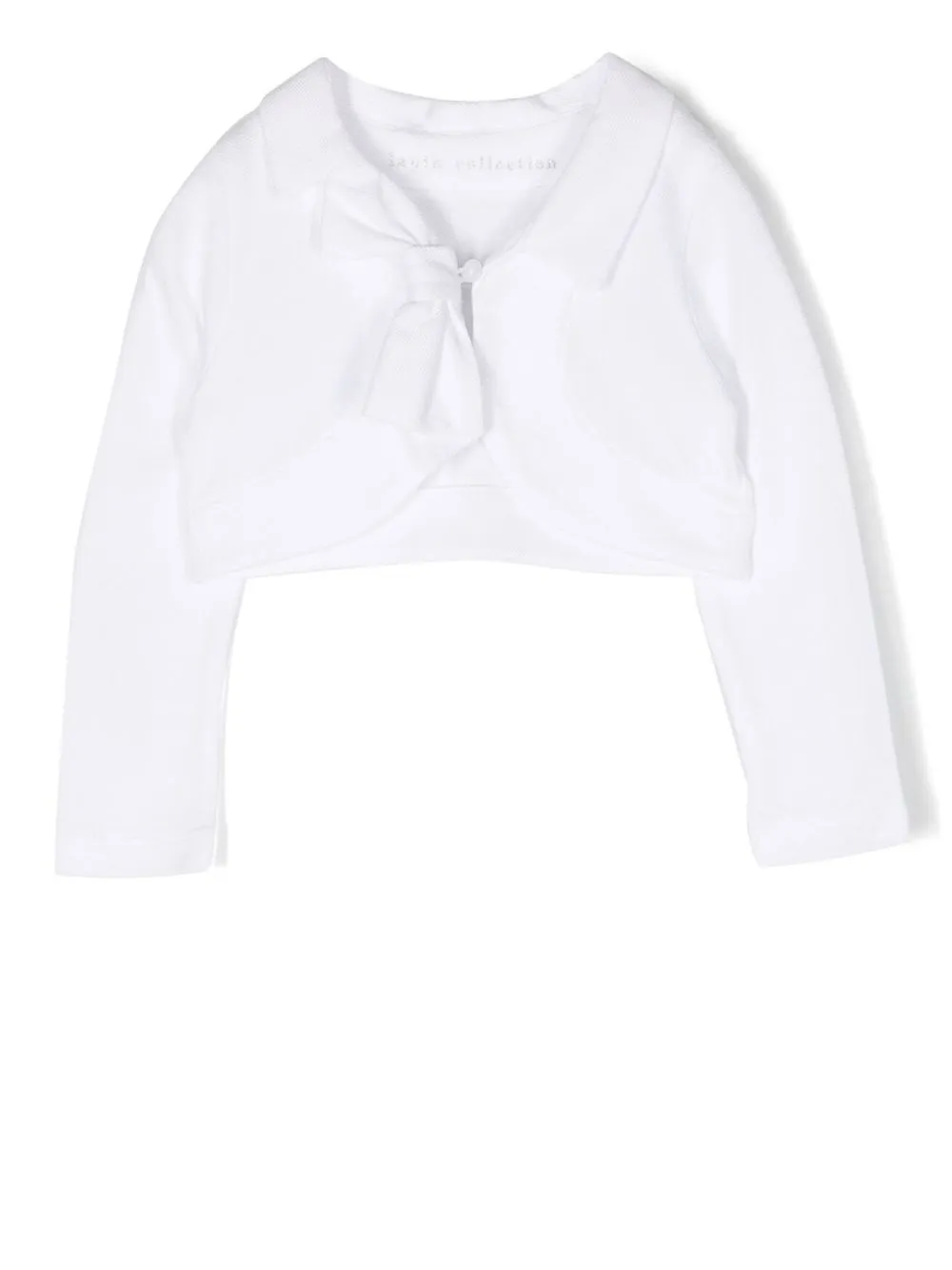 

Lapin House cropped bow-detail cardigan - White