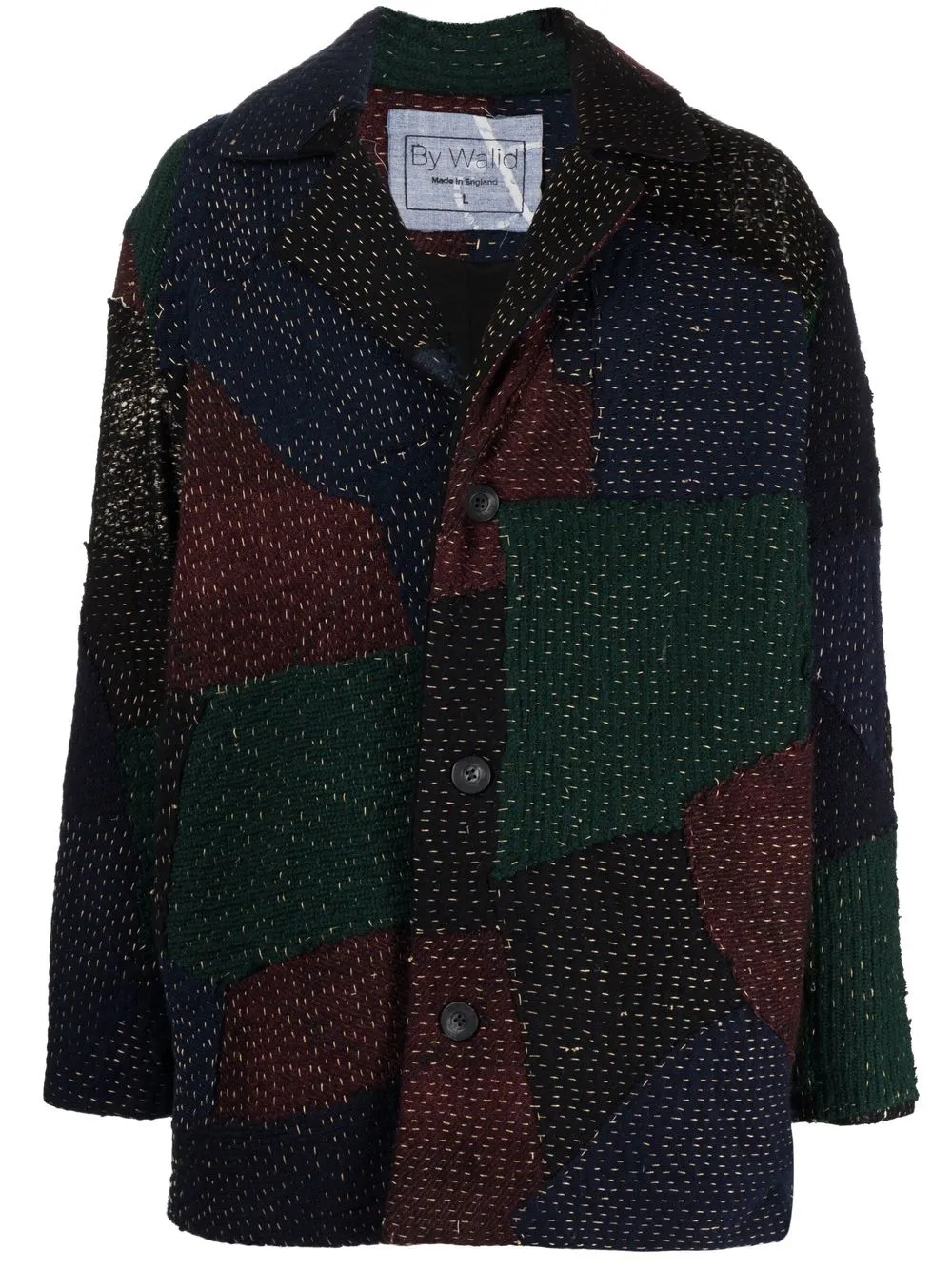 

By Walid Jacob patchwork wool coat - Multicolour