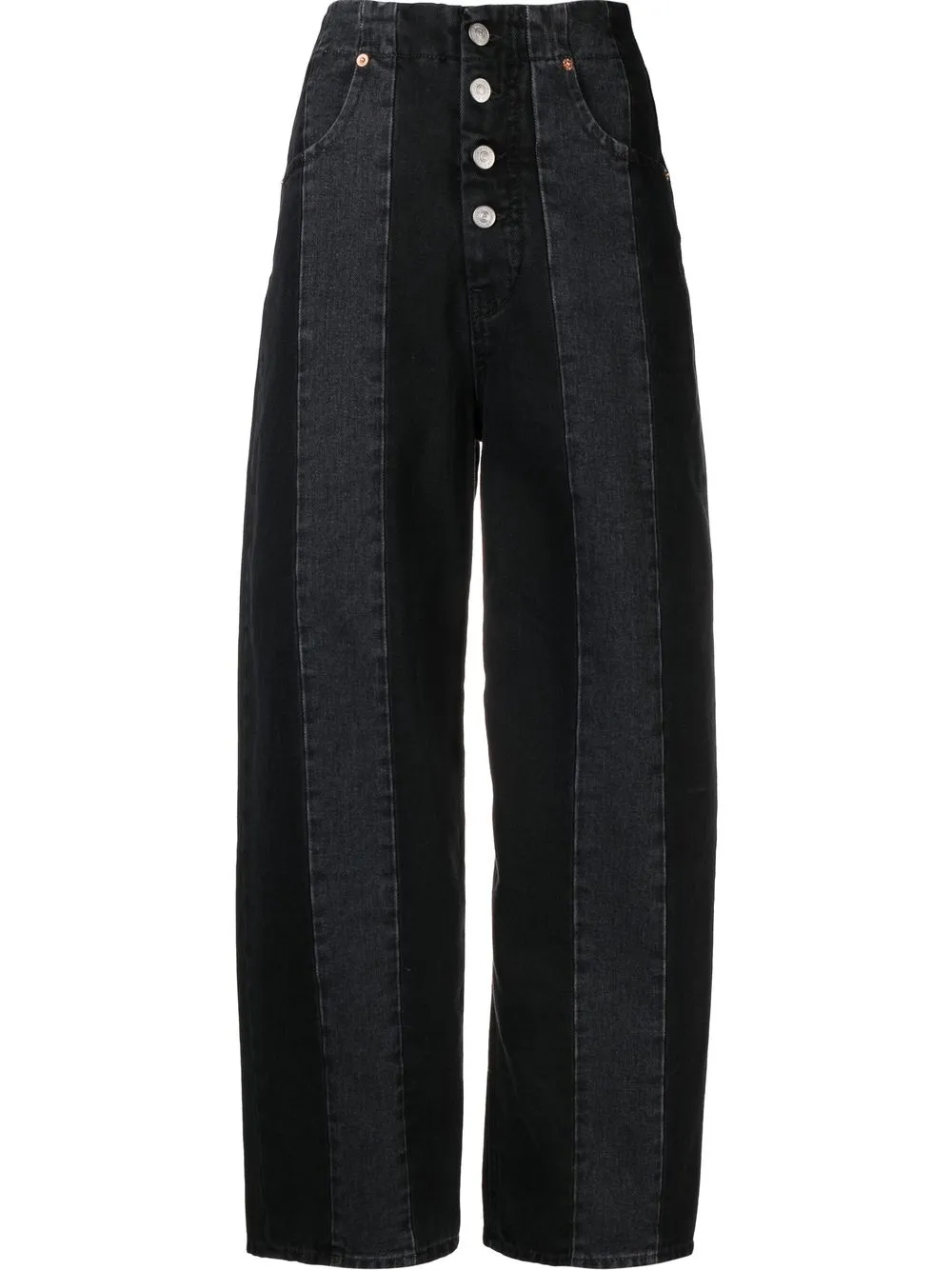 Shop Mm6 Maison Margiela Straight-leg Cropped Jeans In Black