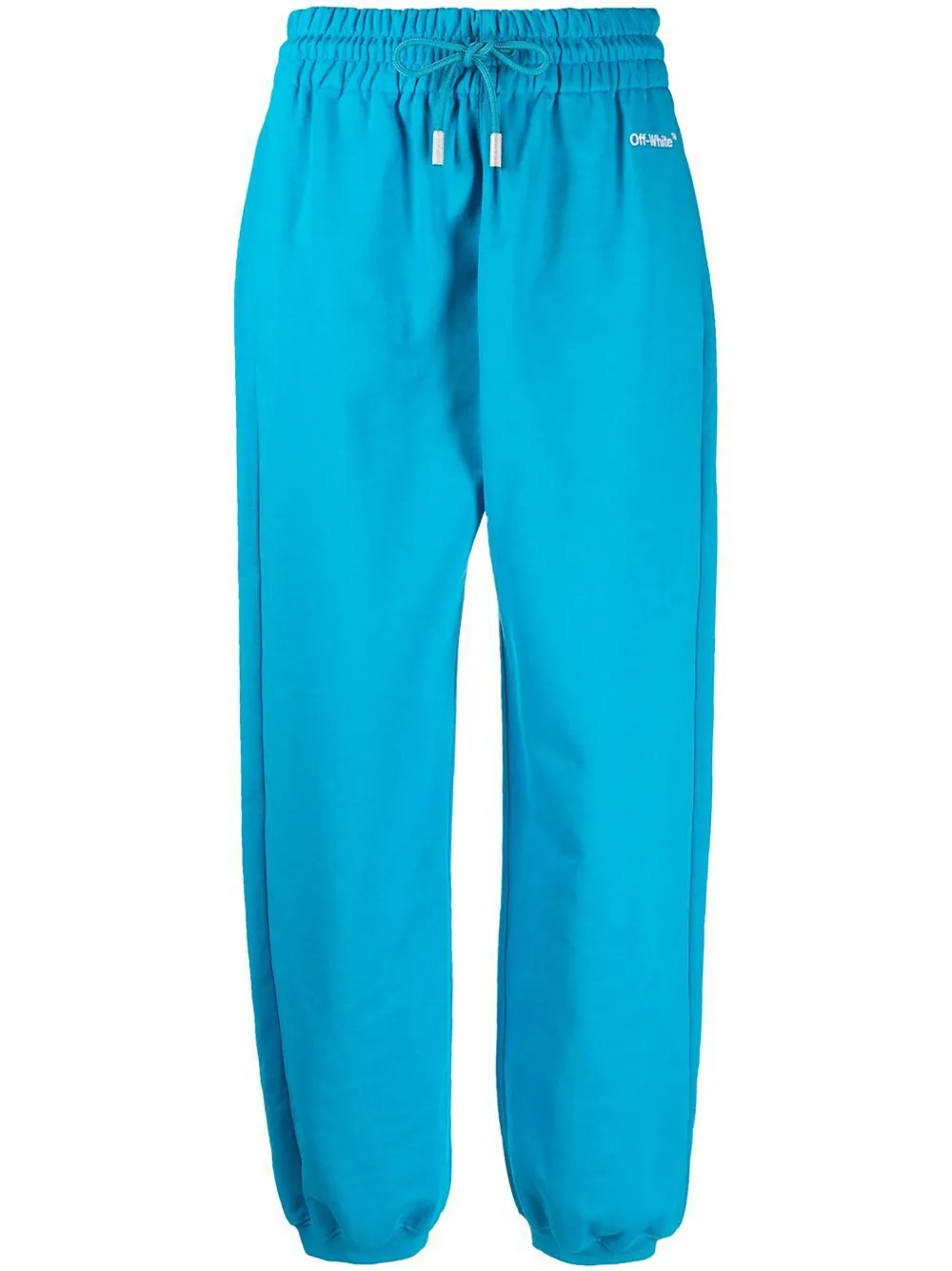 Off-white Logo-embroidered Cotton Track Pants In Blue