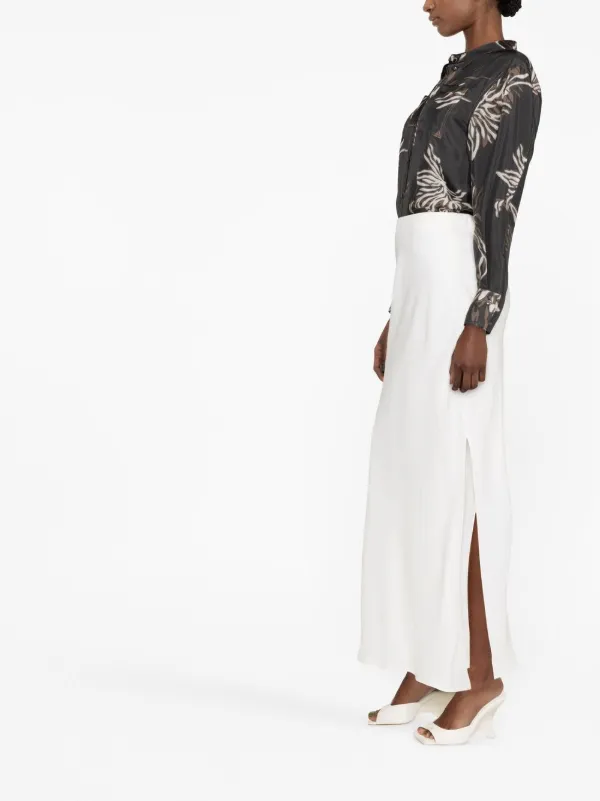Brunello Cucinelli side-slit Skirt | White | FARFETCH