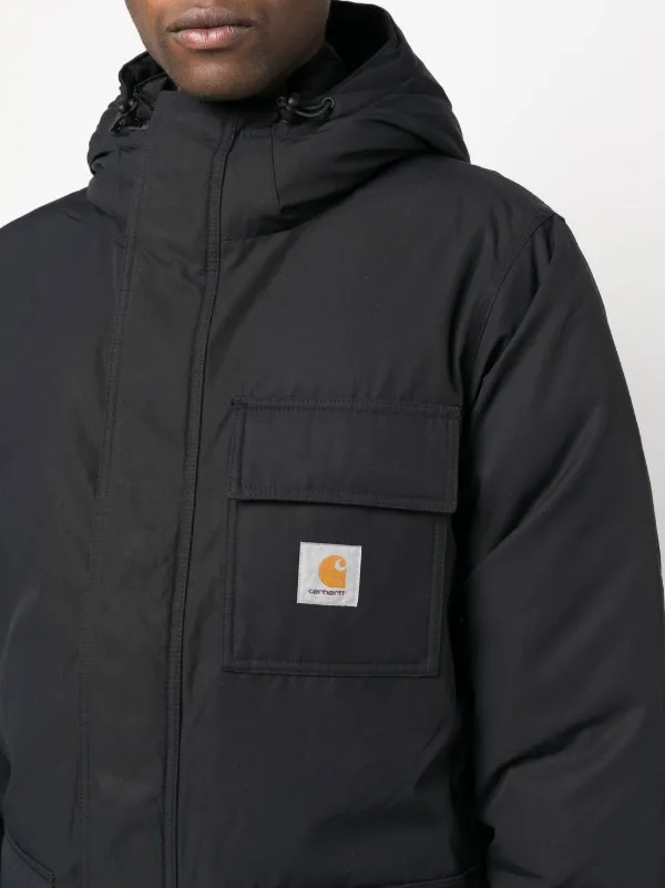 Carhartt WIP logo-patch Detail Hooded Coat - Farfetch